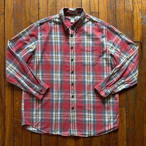 Vintage Y2K L.L. Bean Traditional Fit Flannel Button Up Long Sleeve Shirt Men XL